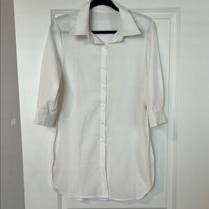 White Button-Up Shirt Dress